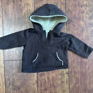 Brown fleece lined hoodie 3-6 months